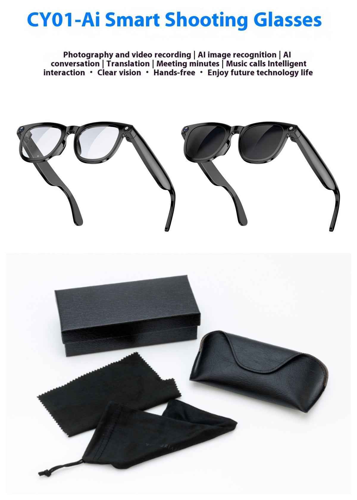 Core Align AI Smart Glasses with Dual Camera | Bluetooth Wearable